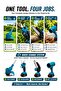 4-in-1 Brushless Garden Power Tool Kit, Cordless 48V Grass Trimmer, Electric Pruner, Mini Chainsa - 2