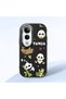 Vivo V50 Lite Compatible Case Camera Protector Black Silicone Couple Phone Case Panda Patterned