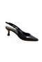 312483 Shiny Leather Gold Buckle Open Back Heeled Shoes - 2