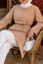 Tie-Waist Asymmetrical Cut Tunic Tsd260265 Camel - 4
