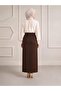 Women's Black High Waist Button Detailed Pocketed Scuba Crepe Lycra Pencil Skirt (Promotional Price) - 6