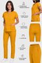 Women's V-Neck Bat Sleeve Turquoise, Mustard, Orange, Brick, Bitter Green Cotton Linda Scrubs Set - 6