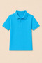 Children's Unisex Turquoise Short Sleeve Polo Collar T-Shirt 100% Cotton Lakos Fabric - 3