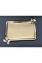 Figured, Metal-Handled, Stainless Steel Rectangular Tray Luxury Presentation Tray Light Gold-Silver - 5