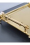 Figured, Metal-Handled, Stainless Steel Rectangular Tray Luxury Presentation Tray North Gold - 2