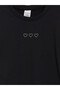Vizyon New Season Black Crew Neck Embroidered Girls' T-Shirt - 3