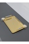 Figured, Metal Handle, Stainless Steel Rectangular Tray Luxury Presentation Tray North Gold-Silver - 6