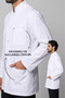 Men's Judge Collar Long Sleeve Snap Fastener Jacket Oversized White Alpaca Fabric Doctor and Teacher Coat - 5