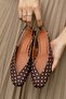 Siena Women's Polka Dot Brown Square Toe Ballerina Slingback - 8