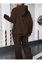 Unisex Men's and Women's New York Brooklyn Printed Oversize 3 Thread Hooded Tracksuit Set - 2