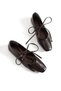 Women's Lace-Up Blunt-Toe Stylish Design Casual Ballet Flats Zeta - Brown