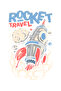 Women's Graphic Printed Space Themed T-Shirt Rocket Travel Pattern Relaxed Fit Casual Modern Stylish Elegant - 4