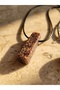 Strawberry Quartz Natural Stone Bar Cut Leather Cord Necklace - 2