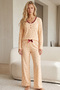 Yellow Patterned Buttoned Cotton Lycra Knitted Pajama Set26240290 - 2