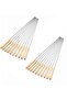20 BBQ skewers, stainless steel with wooden handle, suitable for camping, silver.