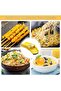Corn cob peeler, stainless steel with hand guard, yellow. - 2