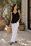 Elegance All Day Long - Women's Summer Viscose Blouse with Ring Detail and Straps - 4