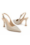 Women's Stoned Slingback Stiletto Pointed Toe Thin Heeled Shoes 9 cm Evening Dress Shoes - 2