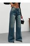 Women's Wide-Leg High-Waist Loose-Leg Denim Palazzo Pants - 6