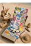 Retro Amore Written Italian Collage Patterned 70X150 Beach Towel - Digital Printed Fade-Resistant Bath Towel - 4