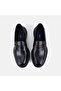 Men's Black Thick Soled Classic Leather Loafer - 6
