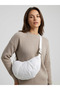 Women's White Color Quilted Fabric Crossbody Shoulder Bag - 3