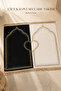 Double Heart Black and White Gold Embroidered Double Prayer Rug Set |   Dowry and Gift Prayer Mat