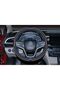Microfiber Leather Car Medium Steering Wheel Cover (14.5''-15'',Black Dark Blue) - 4