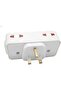 Universal 4 Way Electrical Adapter with Indicator Light Plug British Socket 4 Outlets (2UK, 2EU) Mul - 4