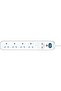 High Gloss Surge Protected 4 In-Line Socket Extension (4 Meter) with 2 USB Ports (White), - 2