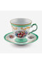 Flores Gold Decorated Floral Green Porcelain Coffee Cup Set 100 ml - 4