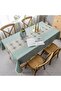 Rectangular tablecloth cotton linen, washable design, tassel garden style, coffee tables and dining tables, green (140 x 180 cm) - 2