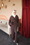 Brown Jacket and Trousers Belted Suit