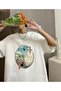 Mi̇ngalondon Little Witch Kiki White Unisex Oversize T-Shirt