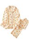 codcm Womens Cotton Pajama Set Long Sleeve Button Down Shirt and Lounge Pants 2 Piece Cute Pj Sets