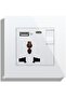 Single Switched Universal Wall Socket with USB C & USB A - 1 Gang White, Multifunctional Wall