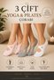 Pilates Socks Yoga Socks 3 Pairs Non-Slip Sole Women's Cotton Breathable Ballerina Sports Socks Set - 3