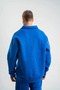 Men's Open Collar Oversize 3 Thread Cotton Sweatshirt - Blue - 6