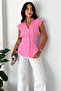 Women's Pleated Sleeveless Shirt Blouse - 6