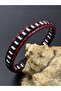 Natural Hematite Stone & Real Calfskin Handmade Bracelet – with Magnetic Clasp • “Ilke” Series • Black/Burgundy/Coffee/Green/Bronze/Blue
