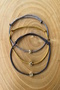 Adjustable Rope Bracelet with 3 Tiny Gold Objects