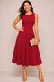 Women's Strappy Round Neck Midi Janjan Crepe Dress - 2