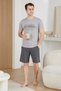 Men's Two-Piece Set 100% Cotton, Summer, Gym, Athlete, Football, Fitness, Jogging, Home Wear Anti-Sweat - 4