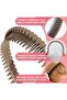 2 Pcs Non-Slip Headbands with Teeth (4.3''×0.7'', Khaki & Coffee) - Comfortable Plastic Comb Headban - 2