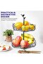Artisan 2-Tier Fruit Basket with Bird Nest Design, Charming Bird Handle Multi-Functional Vegetable O - 2