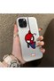 iPhone 13 Pro Max Compatible Silicone Edge Hard Back Case Couple Phone Case Spider Man Patterned - 3