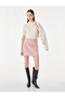 Slim Fit Metal Accessory Buttoned High Waist Tweed Mini Skirt