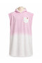 Printed Towel Poncho, 80x100 Oversized Beach, Pool, and Post-Shower Towel—Pink and White Ombré Pattern—Defective