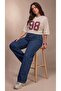 Dark Blue Jeans Trousers Oversized Size Elastic Waist - 5