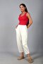 Women's Modal Trousers with Elastic Waist, Pockets and Cuffed Legs - 3